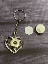 Load image into Gallery viewer, Sublimation Heart Snap Button Keychain
