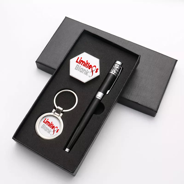 4 in 1 Black Corporate Gift Set with Apple Clock,Crystal Pen,Business Card  Holder (Premium Quality) (Black Keychain) : Amazon.in: Office Products
